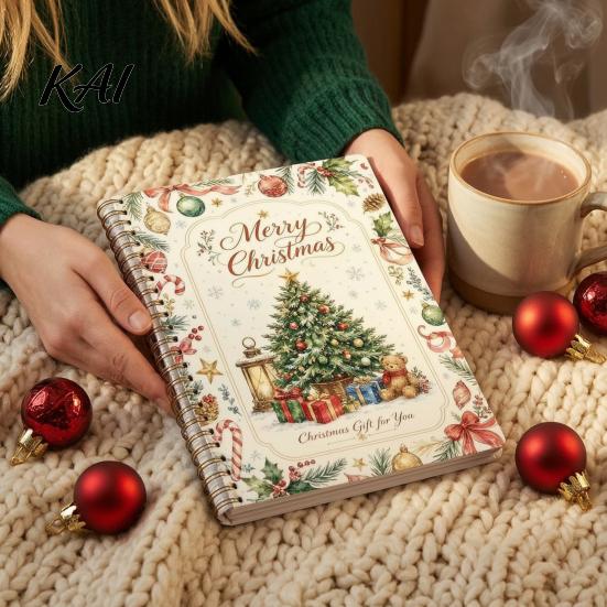 Regalo Considerado para Profesores Tarjeta de Regalo Navideña Libro, Kit de Recuerdo Hecho a Mano Espiral Merry College Survival Deseo Escrito a Mano, Libro de Felicitaciones de 10 Páginas