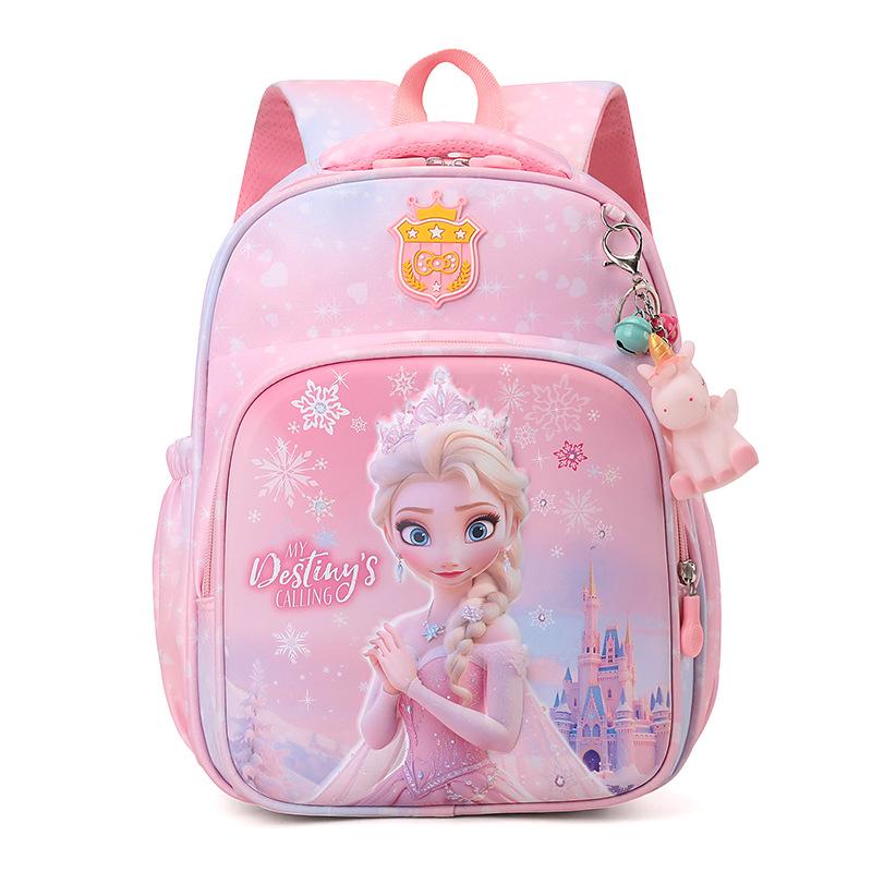 New Cartoon Kindergarten Elsa Princess Backpack Lightweight Spine-Protecting Small Backpack Cute Large-Capacity Children'S Backpack