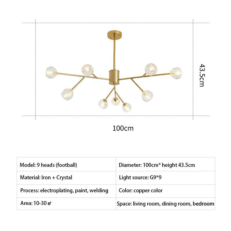 New Postmodern Ceiling Chandelier Light Luxury Living Room Simple Crystal Lighting Restaurant Bedroom Nordic Molecular Drop Lamp