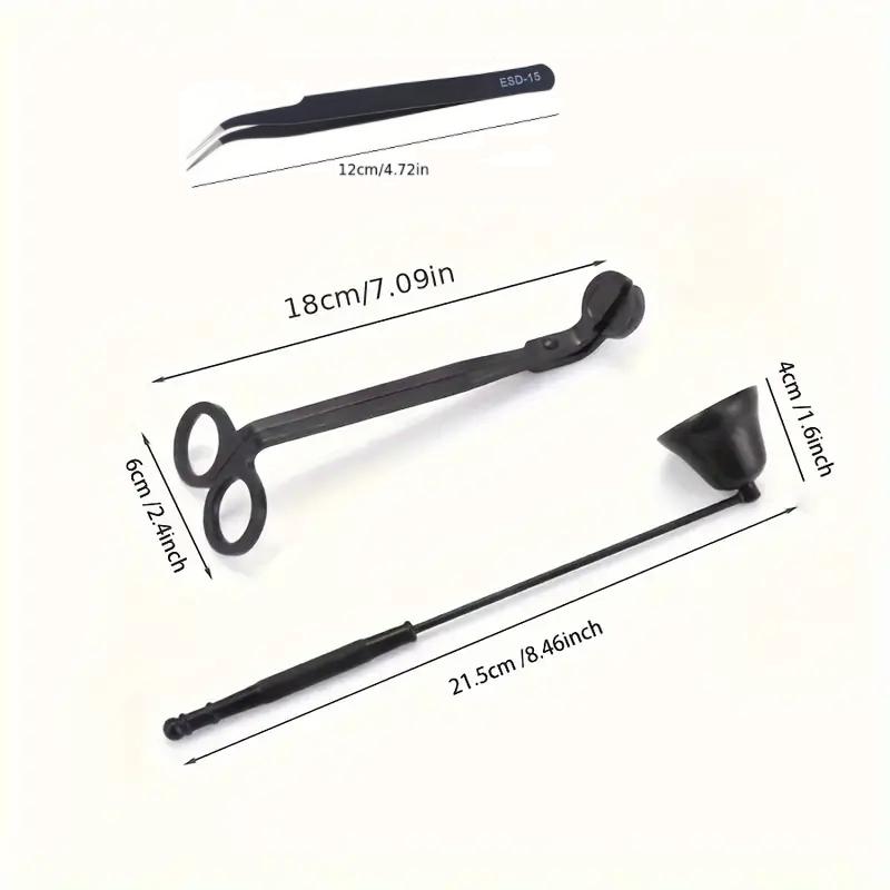 Kerzendocht-Schere Löscher Haken Kerzenzubehör-Set Heimpflege Kerzenwerkzeug Edelstahl Tragbar