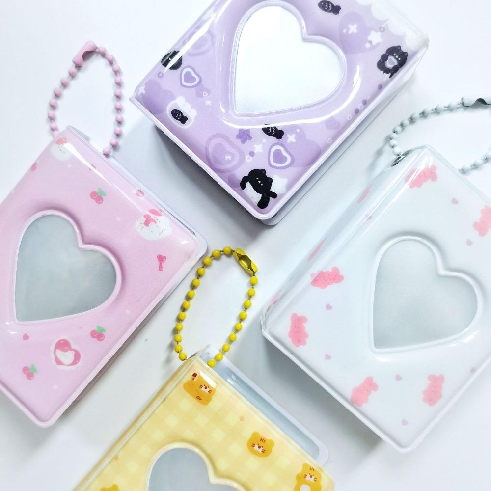 16 Pockets 2 Inch Mini Photo Album Heart Transparent Photocard Holder Storage Collect Book Name Card Album From Photo
