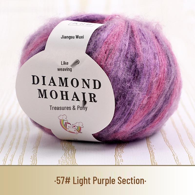 Young Mohair Sweater & Baby Scarf Shawl with Matching Fine Wool Hand-Woven Crochet Bag DIY Kit