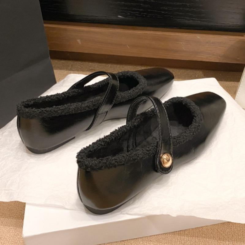 Fashion Women Flats Fur Shoes Winter New Comfortable Soft Shoes Fashion Shallow Boots 2025 New Elegant Classical Dress Zapatillas Mujer