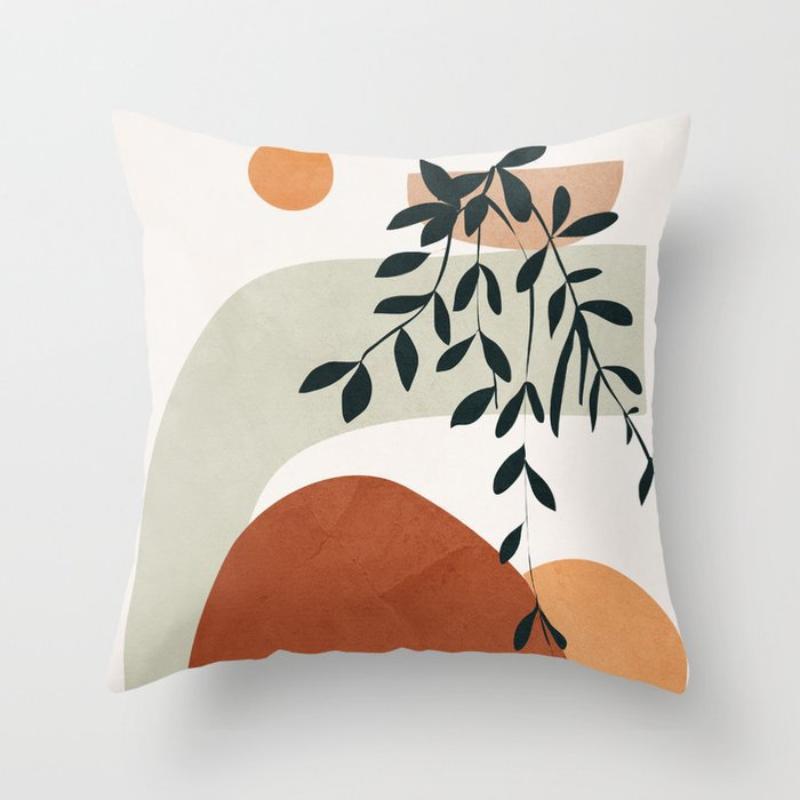 Modern Minimalist Abstract Pillow Cover Minimalist Geometric Peachskin Velvet Cushion
