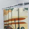 Vintage Biplane Shower Curtain Retro Aircraft Illustration Bathroom Decor Waterproof Polyester Curtain With Hooks Elevate Space