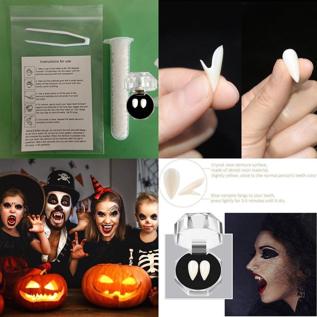 Masquerade-ready Halloween Vampire Teeth With Quality Resin Material And Solid Adhesive