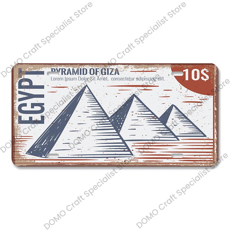 Nasjonalt landemerke Plakat Bilskilt Retro Frankrike New York Australia Metallblikkskilt Veggdekor Garasje Bilklubb