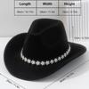 Men's and women's sweet and cool tweed top hat French cowboy hat accessories three-dimensional flower rhinestone belt for wedding vacation