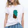 Fashion Cool Melanin Black Tattoo Girl T Shirts Women O Neck Short Sleeve Harajuku Tshirt Kawaii