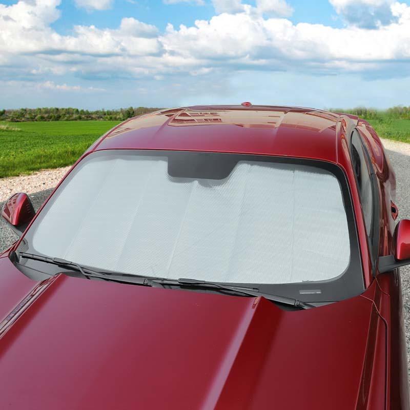 Bil Frontrute Solskjerm Vindusskjerm Sammenleggbar Solskjerm Deksel Passer til Ford Mustang 2015 og oppover Biltilbehør