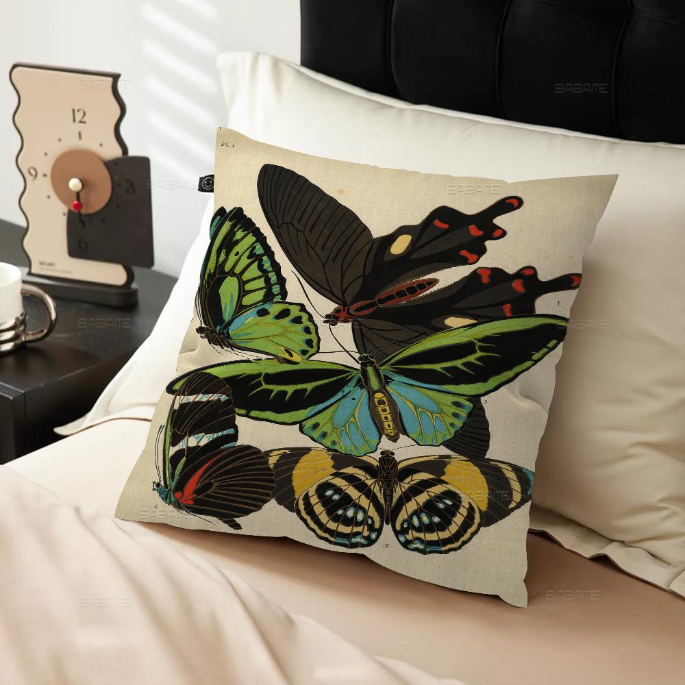 Butterfly Art Office Cushion Pillowcase Car Cushion Cover45X45CM Lumbar Pillowcase Sofa Pillowcover