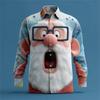 Men's Christmas shirt, Santa Claus 3D printed cartoon smiley face shirt