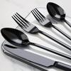 60pcs Black Silverware Set For 12, Stainless Steel Flatware Set, Cutlery Kitchen Tableware Fork Knife Spoon Dishwasher Safe