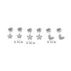 S925 Small Heart & Star Screw Back Cartilage Earrings for Women - Versatile Temperament Accessory