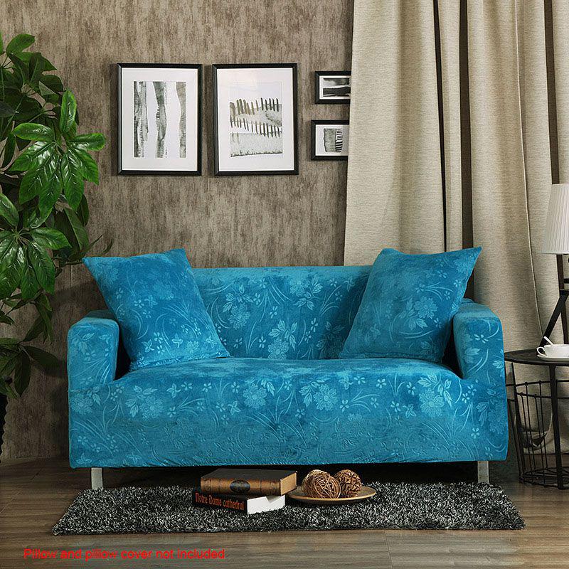 Luxurious Stretch Velvet Sofa Cover Slipcover Soft Embossing Flower Nonslip Wrinkle Resistant