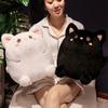 Cartoon Runde Katze Plüsch Spielzeug Weiche Angefüllte Kissen Niedliche Tier Puppe Schwarz Weiß Katzen Nickerchen Kissen Weihnachten Geburtstag Geschenk Für Kind