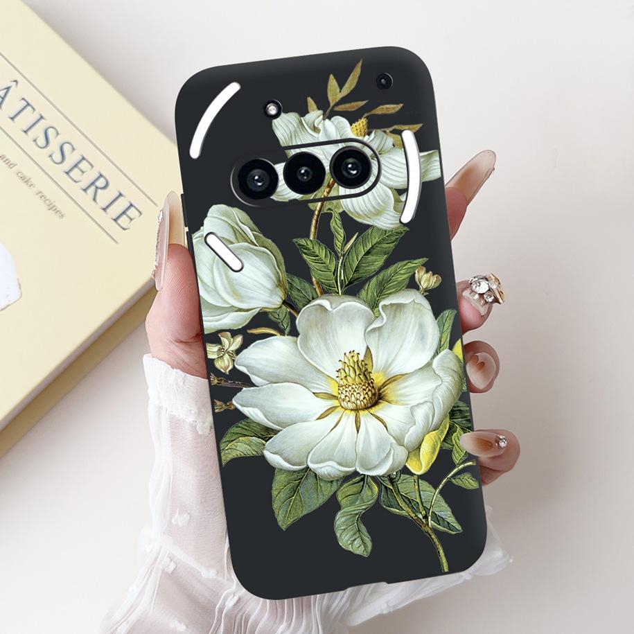 For Nothing Phone 3A Case A059 Cover Fashion Flower Soft Silicone Black Shockproof Cover On Nothing Phone3A 3 A 3APro A059P Capa