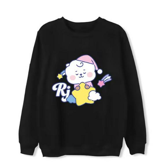 

Унисекс Толстовка с длинным рукавом и мультяшным ягненком - С круглым вырезом Осенне-зимний повседневный топ Small чёрный