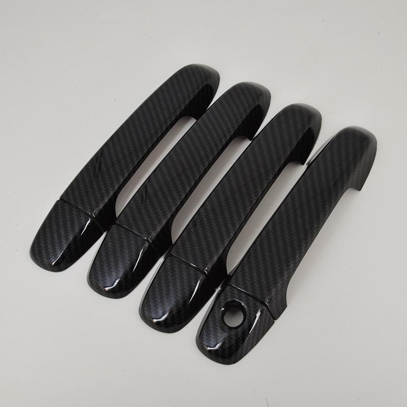 For TOYOTA Prius C AQUA Hybrid 2012- Black Carbon Fiber Car Door Handle Cover Bezel Trim 2013 2014 2015 2016 2017 2018
