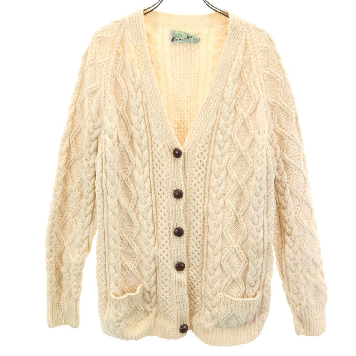 

Вязаный кардиган с длинным рукавом, винтаж 80-х 90-х годов, система цвета слоновой кости, женский, б/у