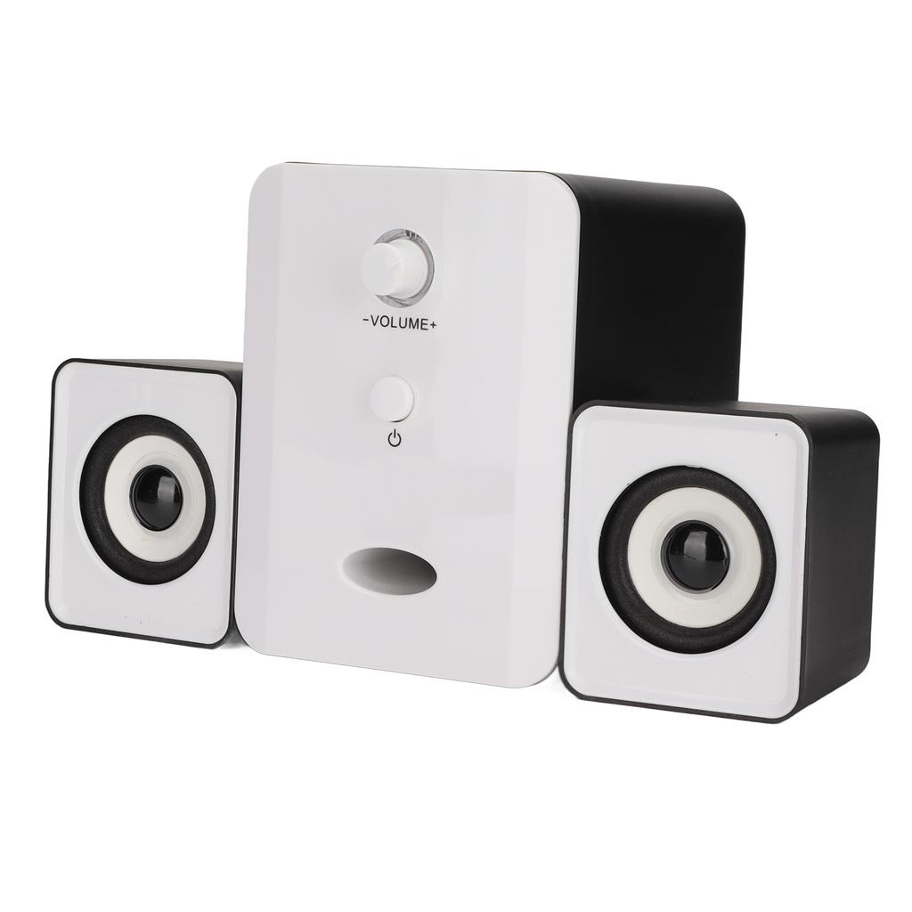 USB Powered Desktop Speakers Computer Speakers with Subwoofer for PC Laptop Tablet DesktopDazzle Version Black White