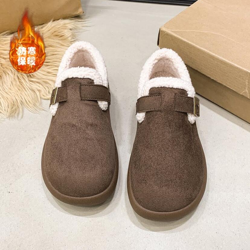 Botas Invierno Mujer Women Snow Boots Moccasins Soft Loafers Fashion Comfort Warm Plush Female Cotton Shoes Bottes Femmes Bot