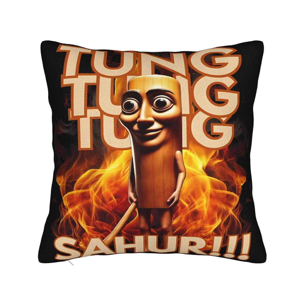 Povlak na polštář Tung Tung Tung Sahur John Pork Meme Brainrot Design Potah na polštář pro kancelář, auto, domácí dekorace Nové povlaky na polštáře