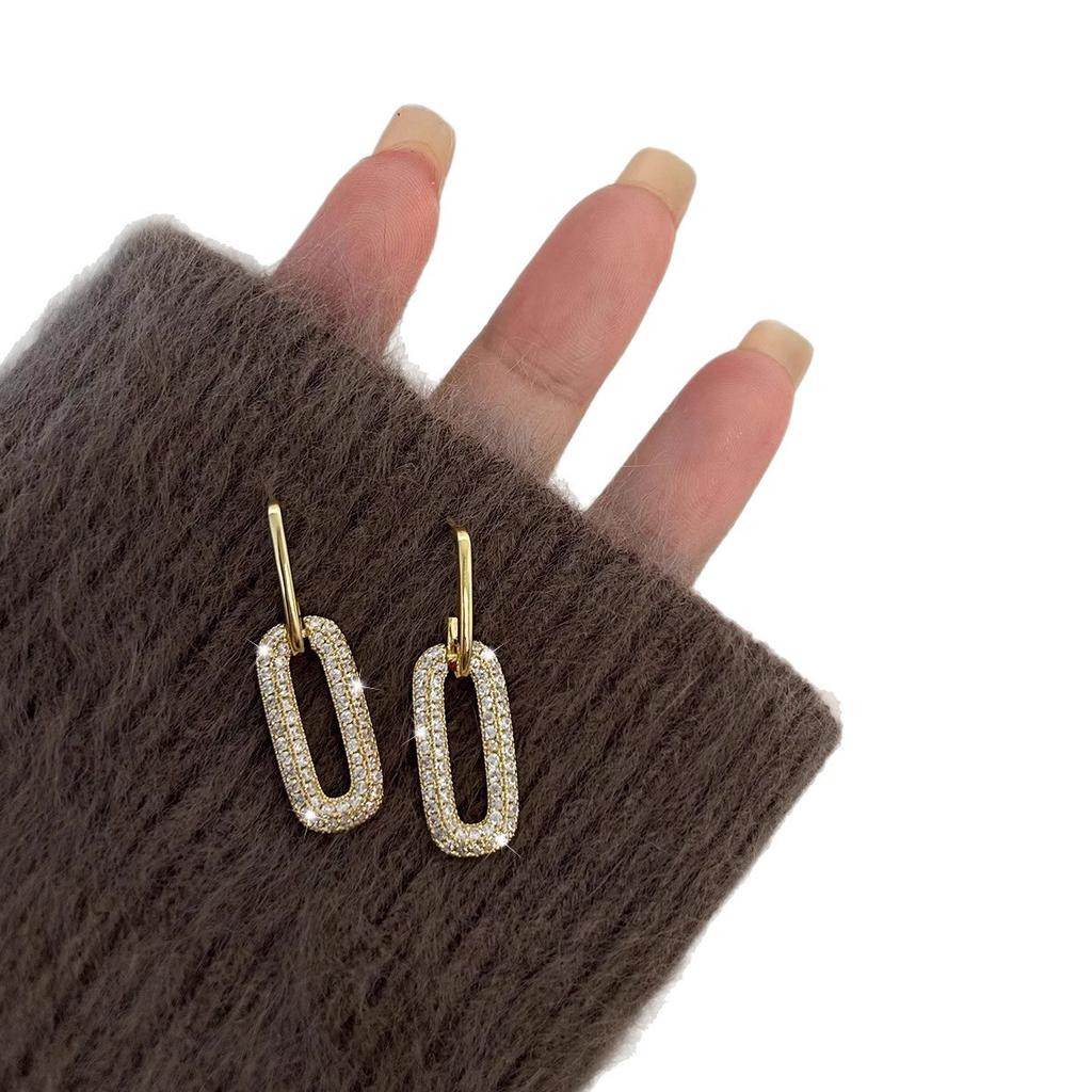 Long Square Niche High-end Earrings
