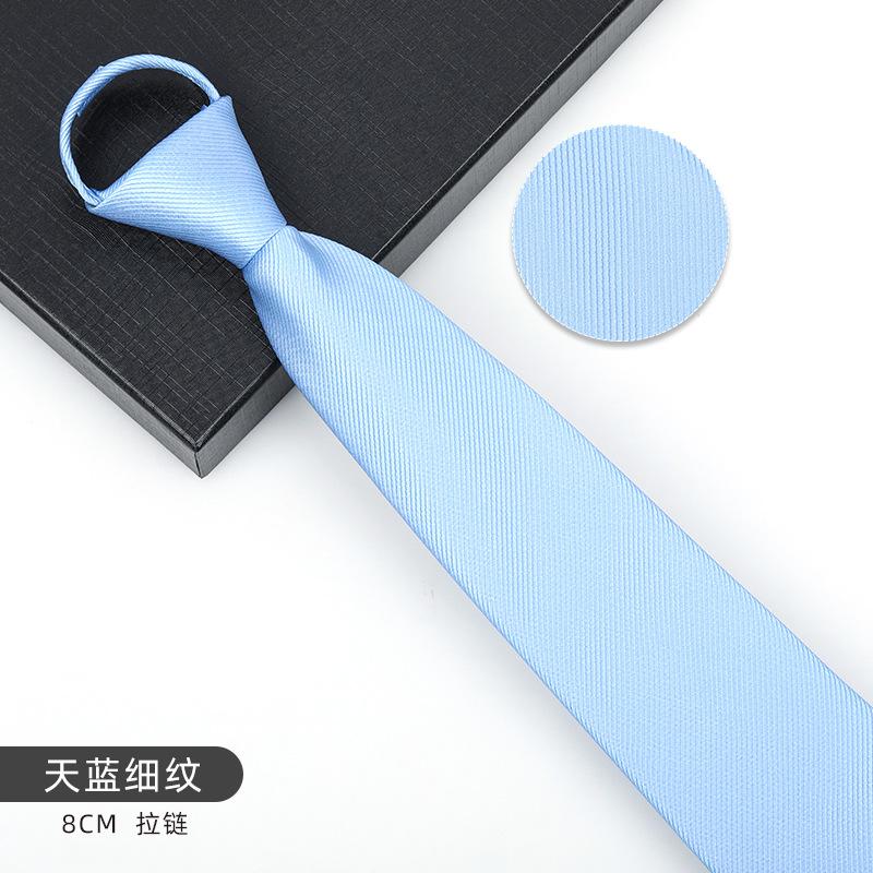 Business Blue Formal Tie Zipper Groom Wedding Korean Version Narrow Lazy Without Striped Bow Tie Plaid