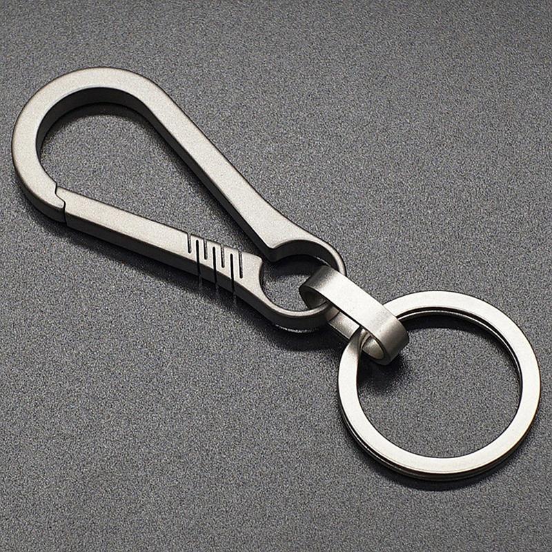 Titanium Buckles EDC Outdoor Tool Titanium Alloy Keychain Tiranium Buckle Key Ring Car Accessories Keychain Pendant Gift For Man