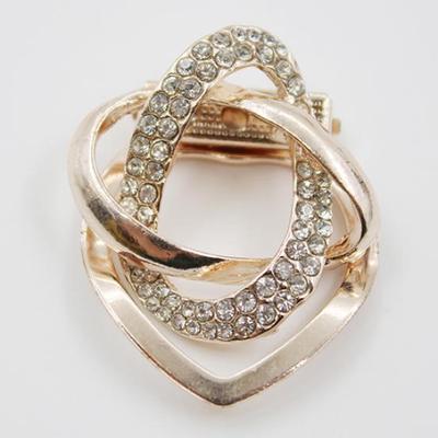 Vergoldeter Kristall Seidenschal Clip Schnalle Halter Bindfäden Brosche Pins Schmuck Geschenk