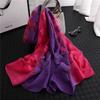 Double-Color Matching Women Scarf 70*190 Cm Female Fashion Cut Flower Hollow Petal Imitation Silk Wool Scarf Versatile Scarf
