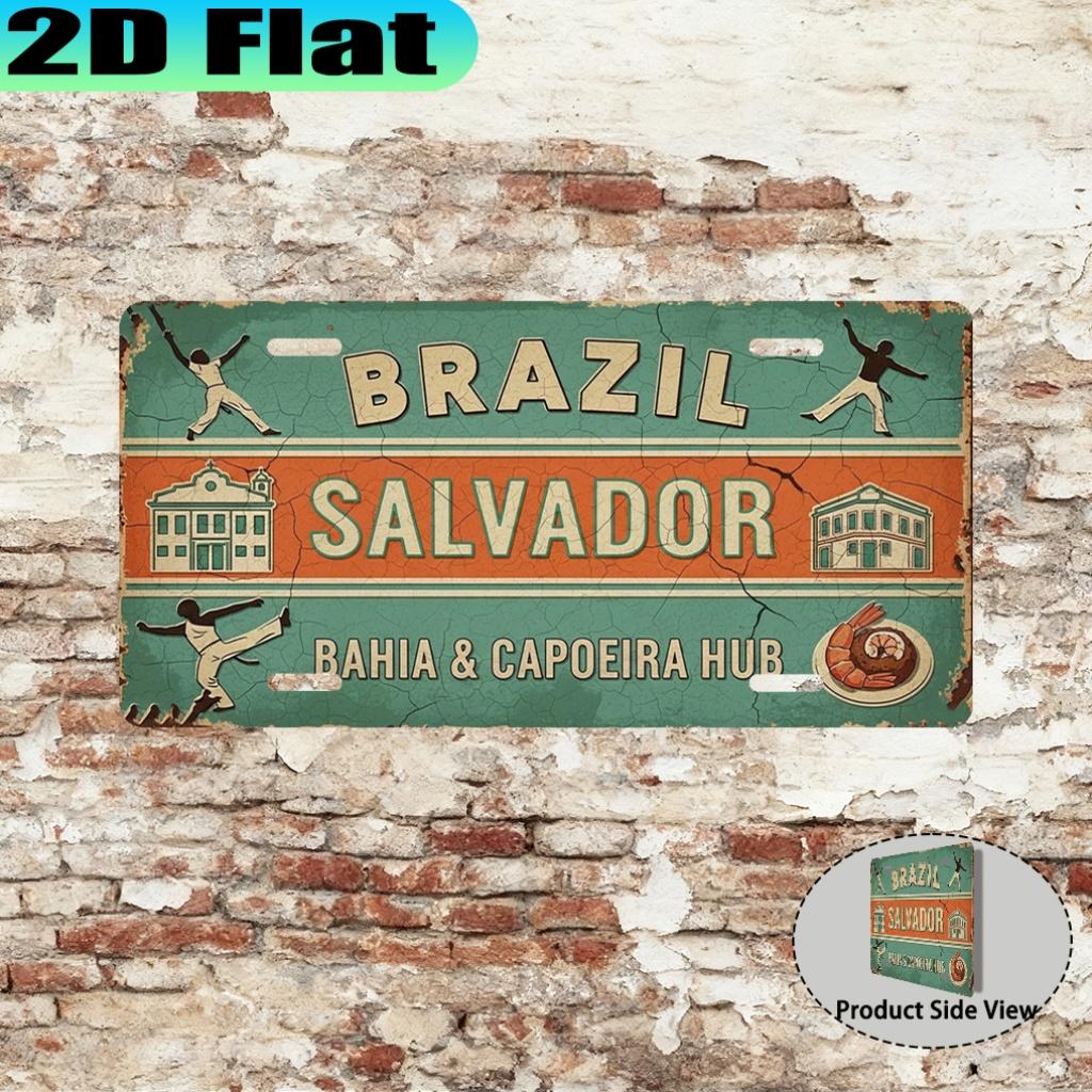 D Flat A Vintage Aluminum Sign (X Inches) from Salvador Bahia Brazil Intended for Decorative Purposes It Makes a Great 15x30cm(5.9x7.8inch)