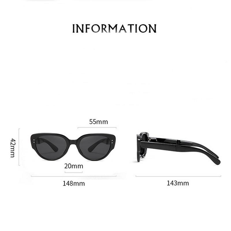 Tea Frame Cat Eye Prescription Sun Glasses Women Polarized Fashion Foldable Anti-Glare Nearsighted Sunglasses With Diopters