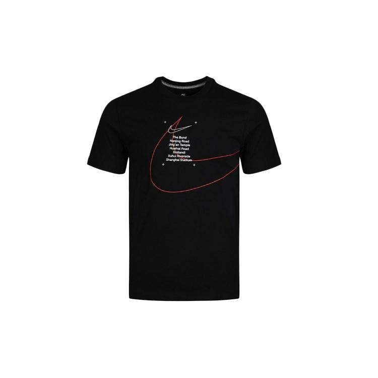 Nike Alphabet Printing Casual Loose Round Neck Short Sleeve Black Men s BV7074-010 S
