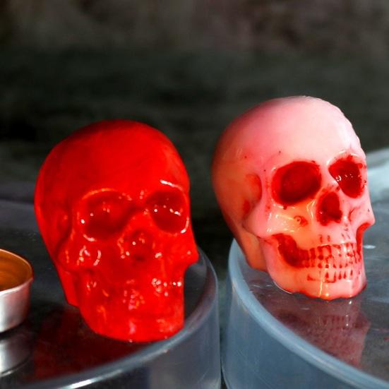 Halloween 3D Skull Resin Mold DIY Craft Epoxy Clay Candle Wax Resin Casting Silicone Scar Skull Decoration Silicone Mold