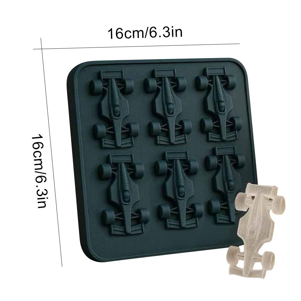 3D Formula Racing Car Silicone Molds with 6-Cavity Silicone Fondant Cake Mold Tray for Chocolate Cake Dessert Candy