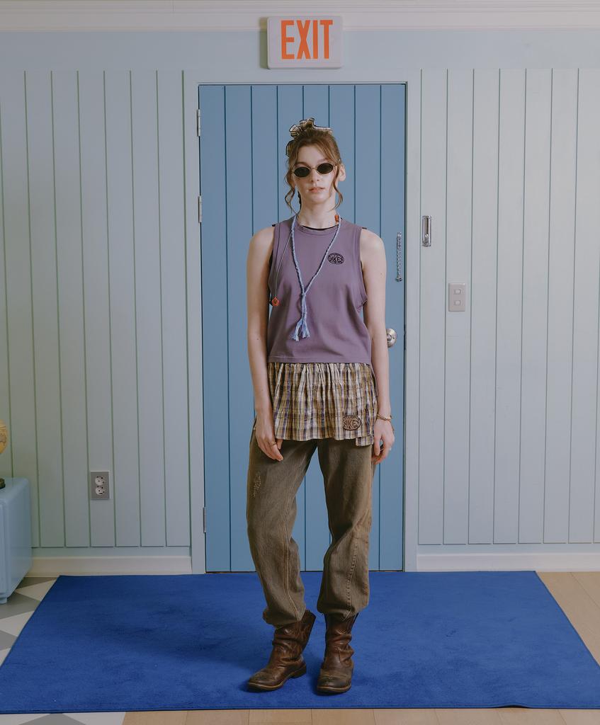 Nuke Jupiter Nkft Layered Check Skirt_Women [Beige]