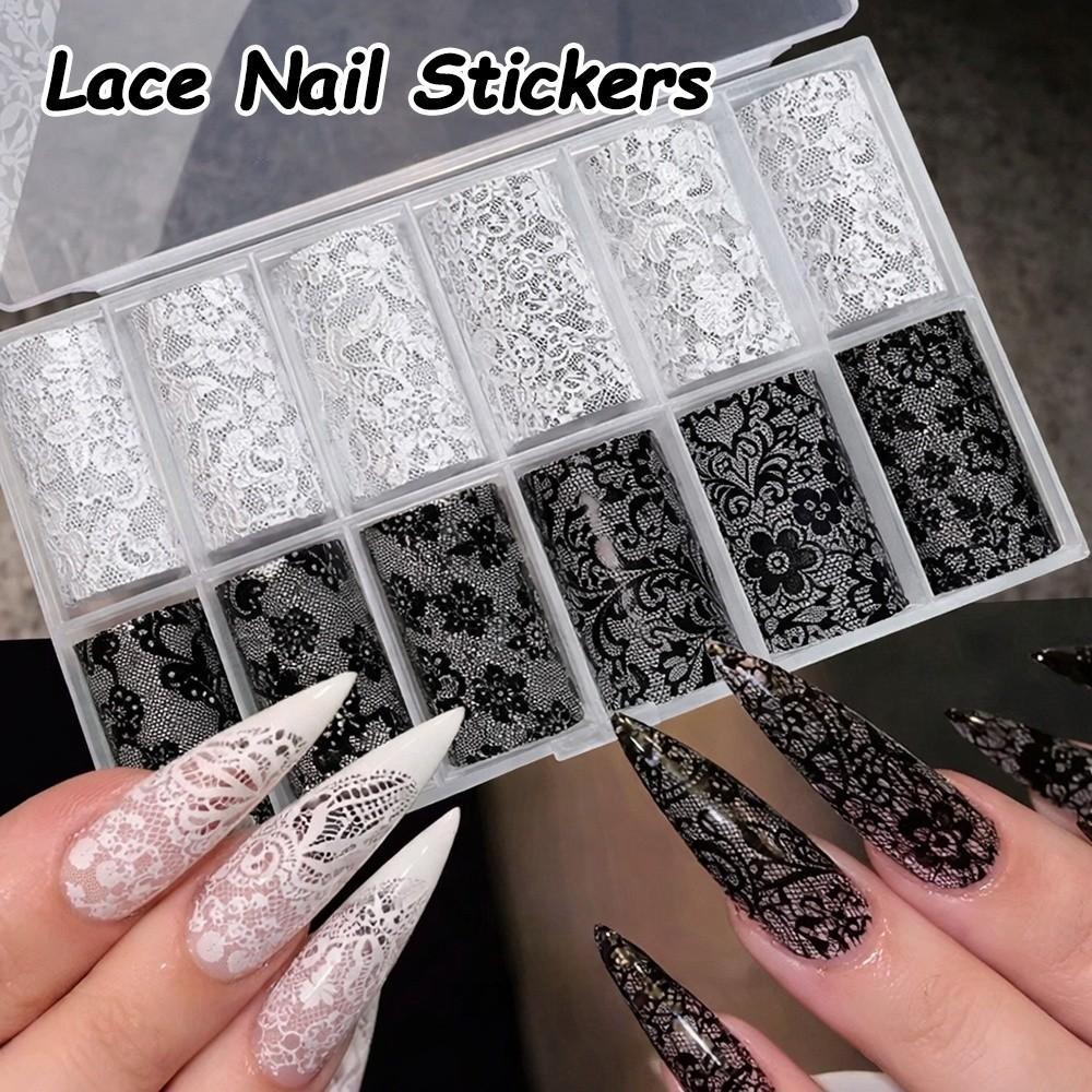 Kant Design Nagelfolie Streep Patroon Nagellak Stickers Professionele Manicure Decals Manicure DIY