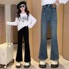 Mädchen Jeans Frühlingskleidung Kinder Schlaghose Antumn Kinder Modische Hose im Westernstil Bluey Kids Jesans