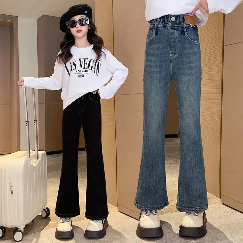 Mädchen Jeans Frühlingskleidung Kinder Schlaghose Antumn Kinder Modische Hose im Westernstil Bluey Kids Jesans