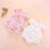 Korean Sweet Summer Multi-layer Mesh Bow Lace Neckline Cotton Baby Outfit (0-1 Year)