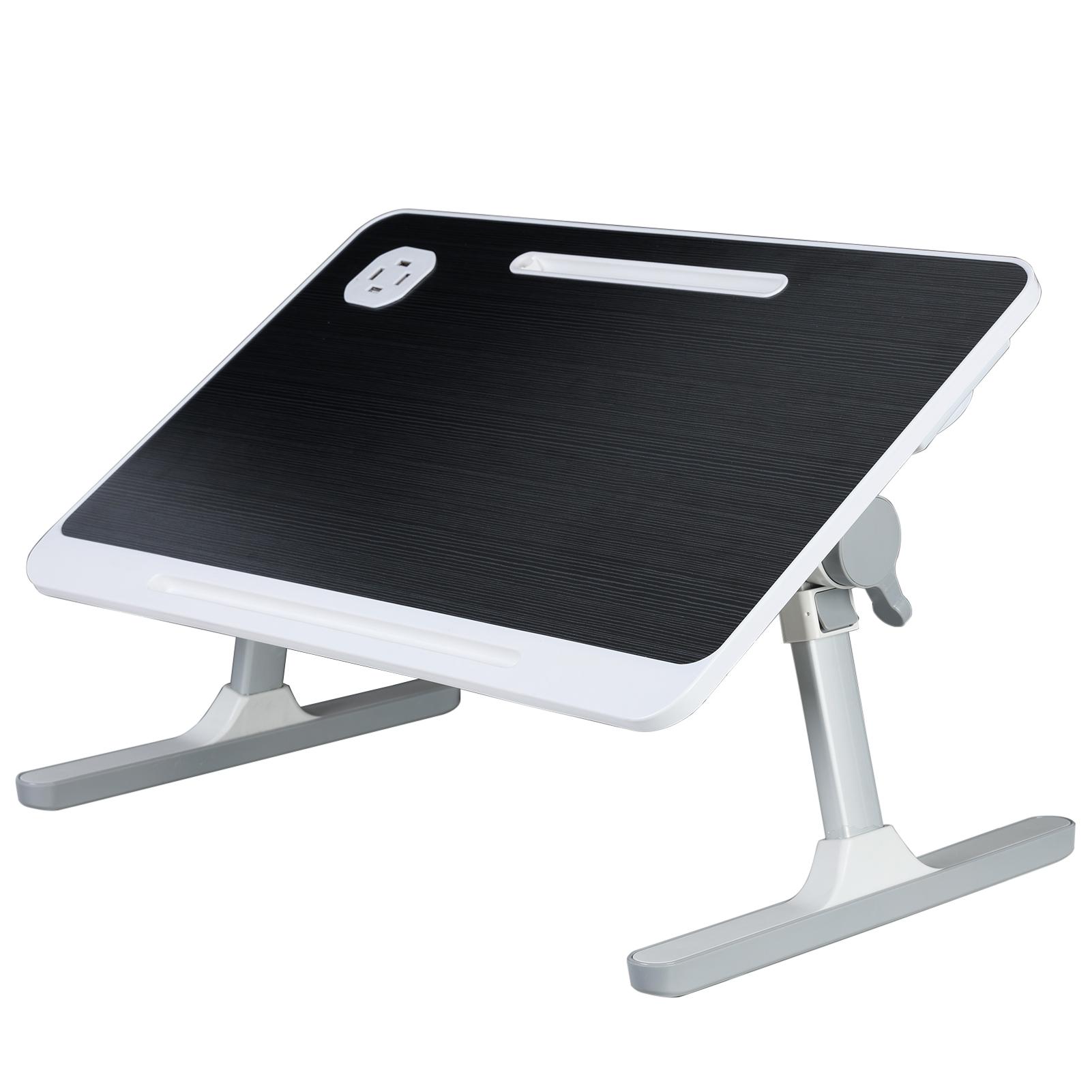 

Регулируемая подставка для ноутбука, портативная эргономичная подставка для ноутбука, телевизора, дивана, стола для ПК и ноутбука, настольная подставка со складными ножками, поднос чёрный