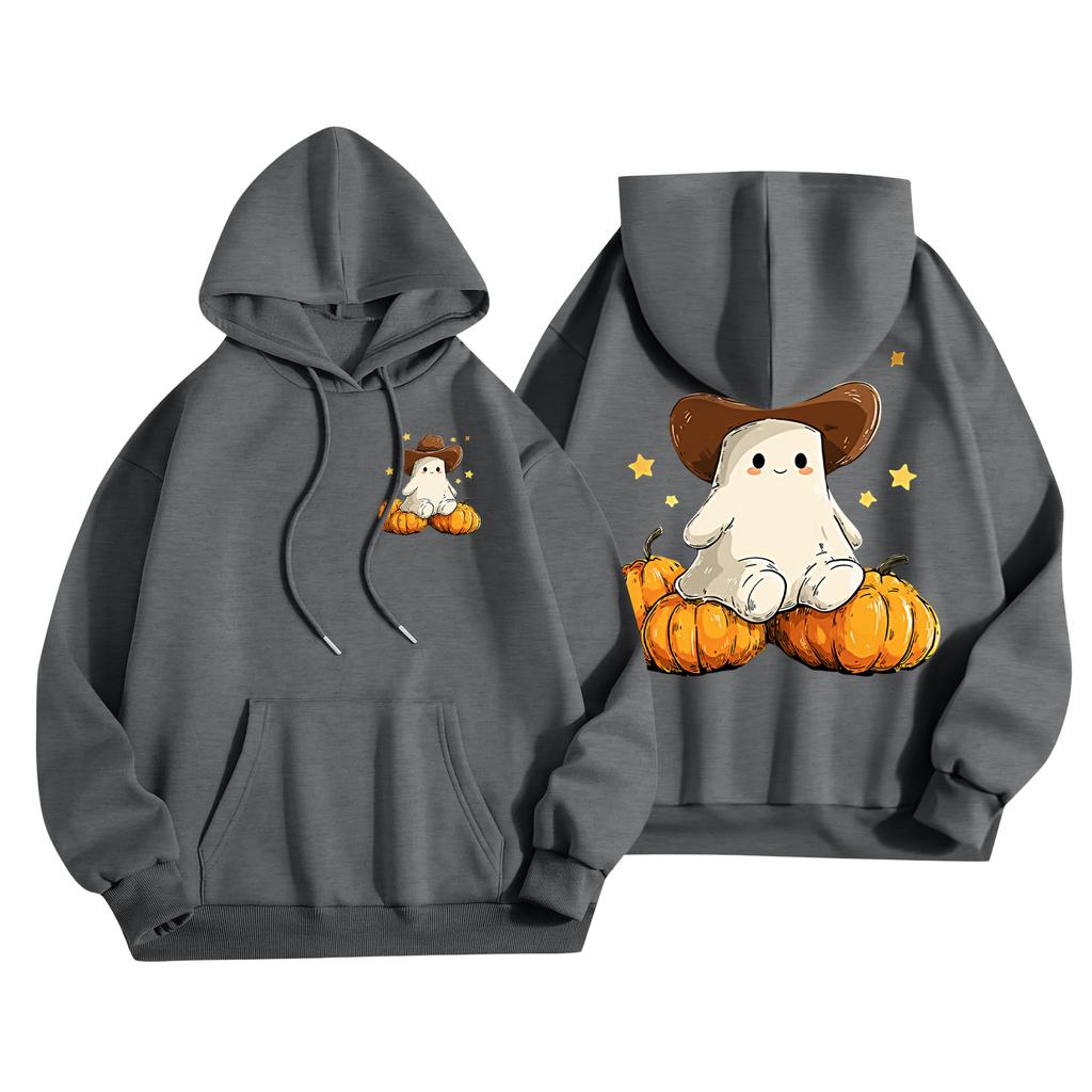Children's Casual Fashion Halloween Print Long-Sleeved Hooded Sweatshirt