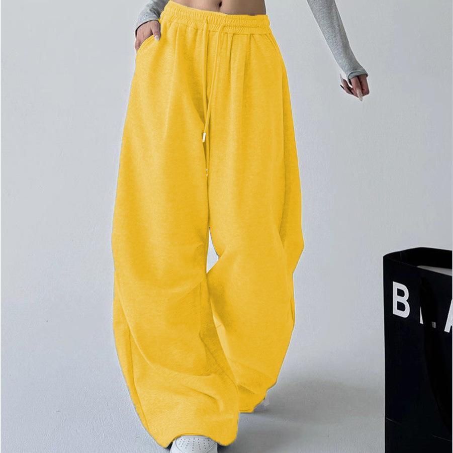 Graue High-Waist Weitbeinige Hose für Damen