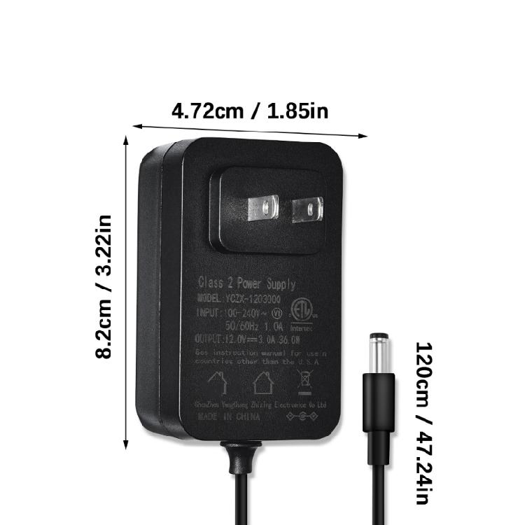 36W Universal Power Supply Adapter US Compatible Plug Fire Retardant Housing Stable Output for Various Electronics