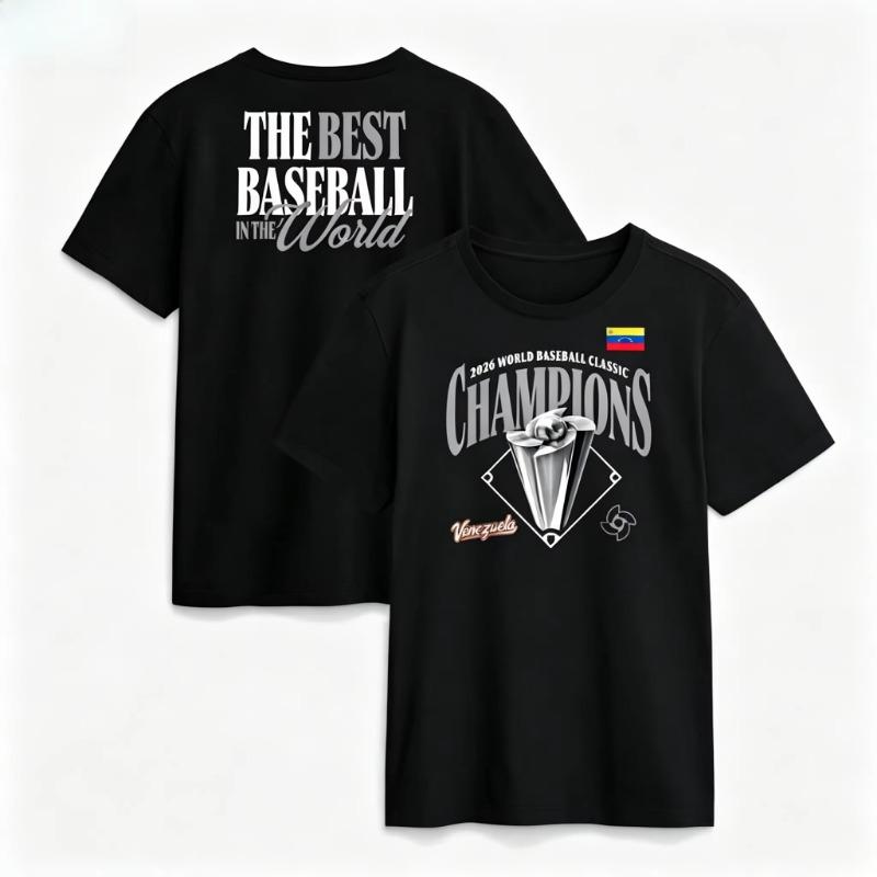 Venezuela World Baseball Classic Champions T-Shirt Men Women Summer Cotton Clothing Casual Fashion Short Sleeved Top