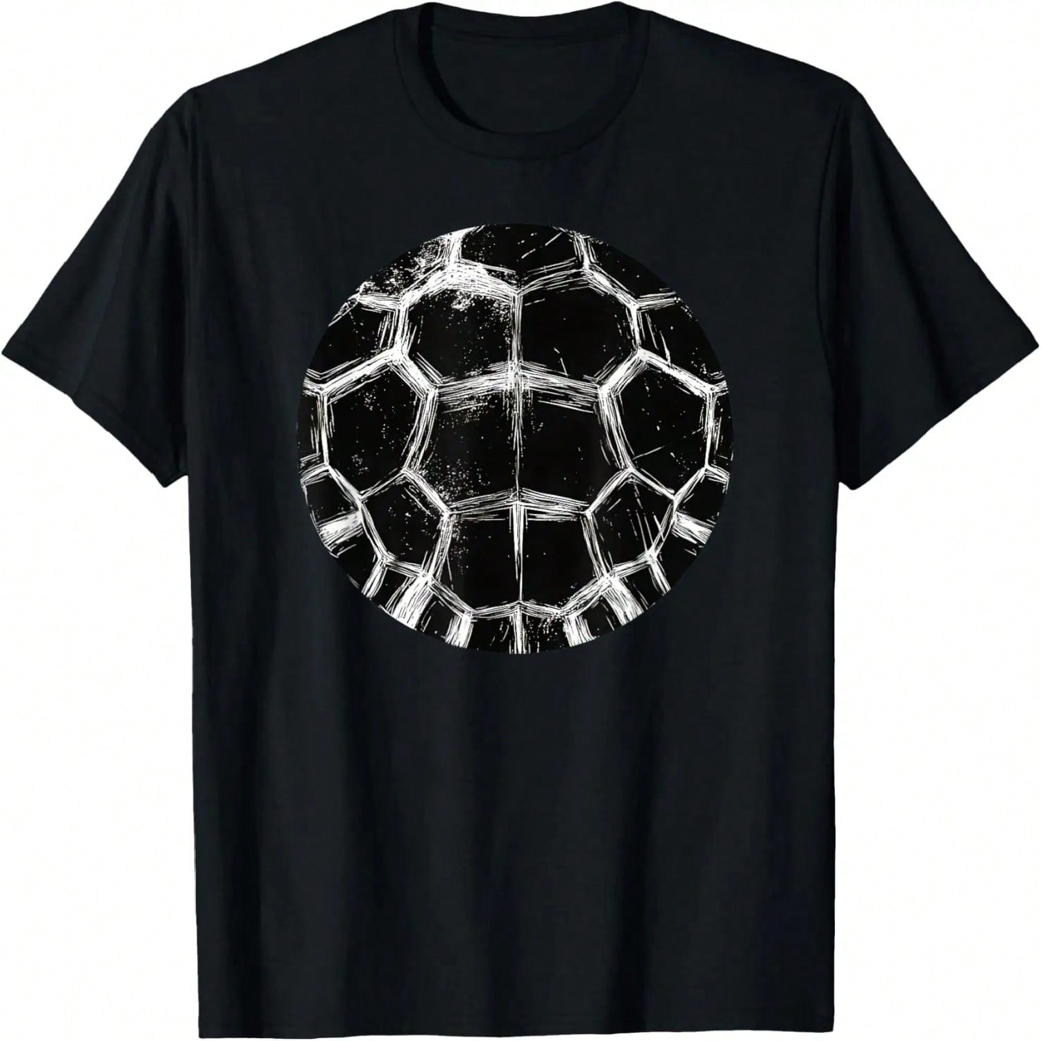 Turtle Shell Pattern Print White T-Shirt S разноцветный
