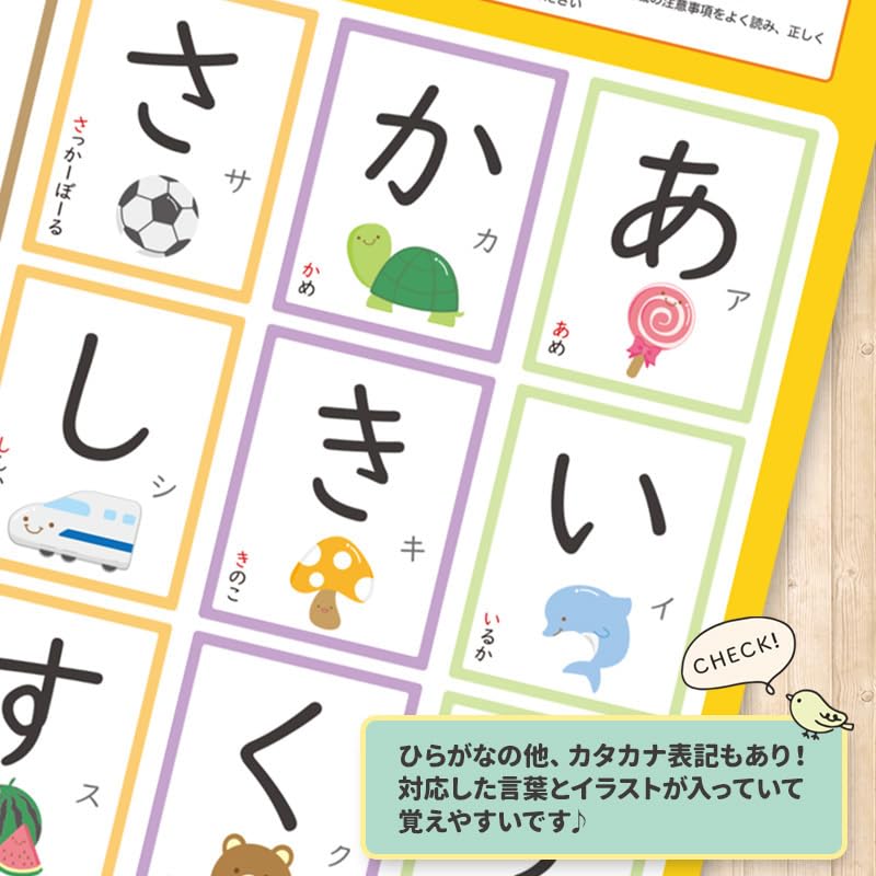 Japanese alphabet chart poster [bath poster] made of magnetic sheet