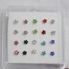20 Teile/schachtel Frauen Blume Strass Versilbert Nase Stud Body Piercing Schmuck